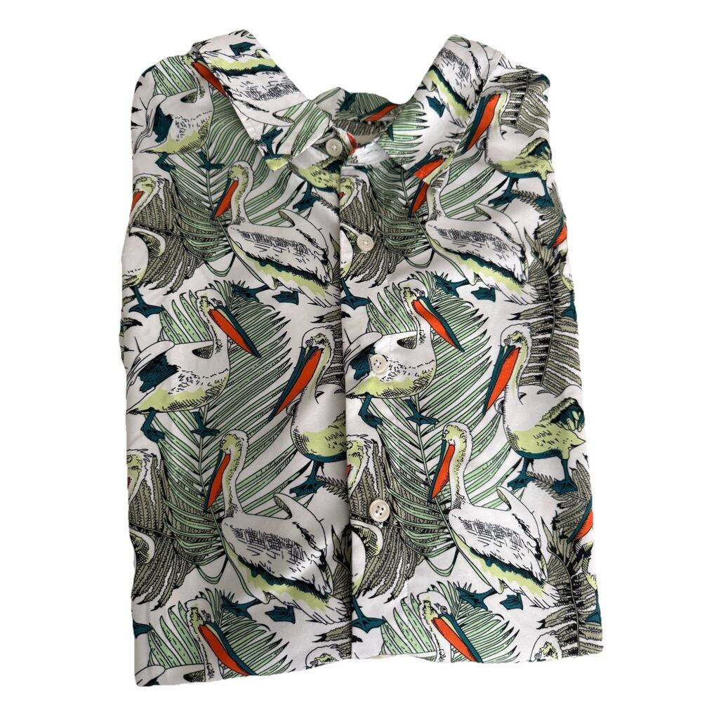 Customized Version by Dubinik Fun Pelican Print Short Sleeve Button Up Shirt 4XL